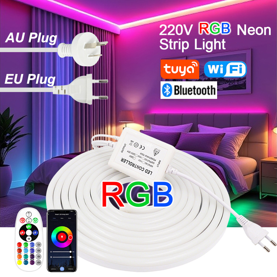 Outdoor Power Outlet Wifi - 220V RGB LED Neon Strip with