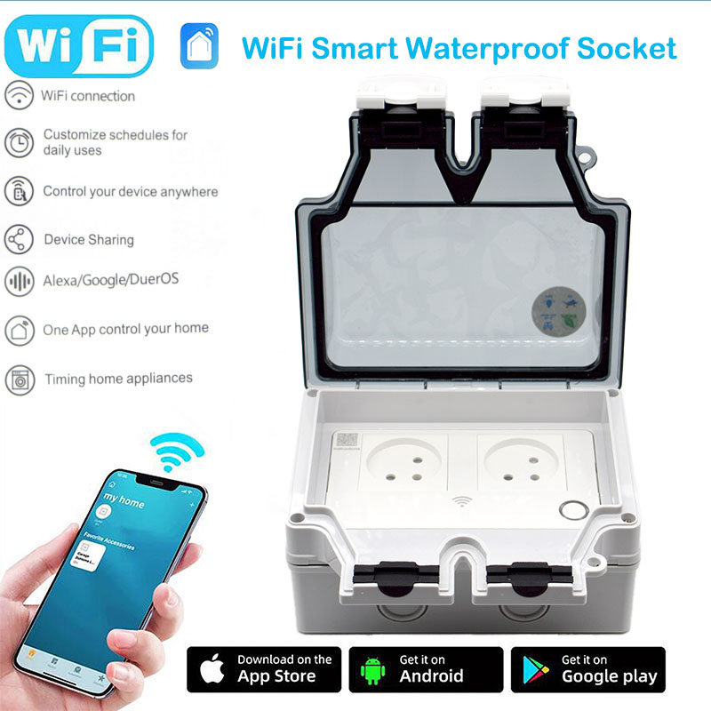 Outdoor Power Outlet Wifi - 16A Ổ Cắm Thông Minh IP66