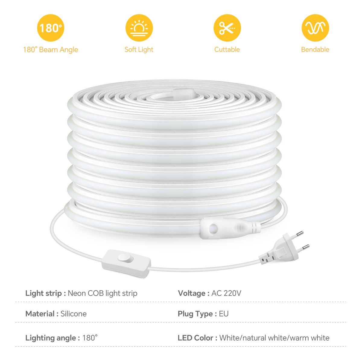220V COB Led Strip High Densit - đánh giá và giá Outdoor Power Port