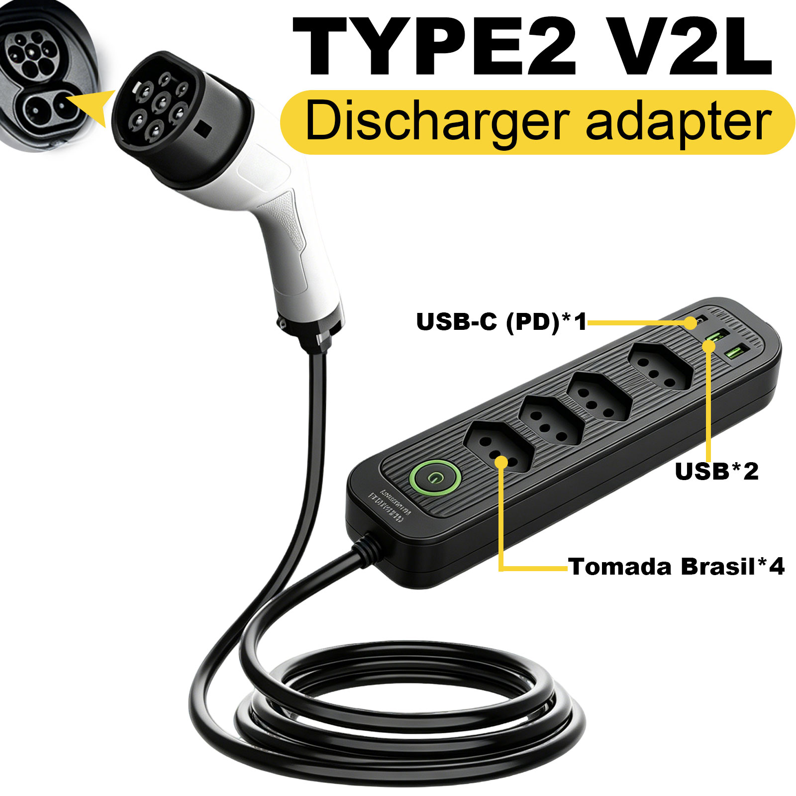 Type2 V2L Discharge Adapter 16 - đánh giá và giá Outdoor Power Port