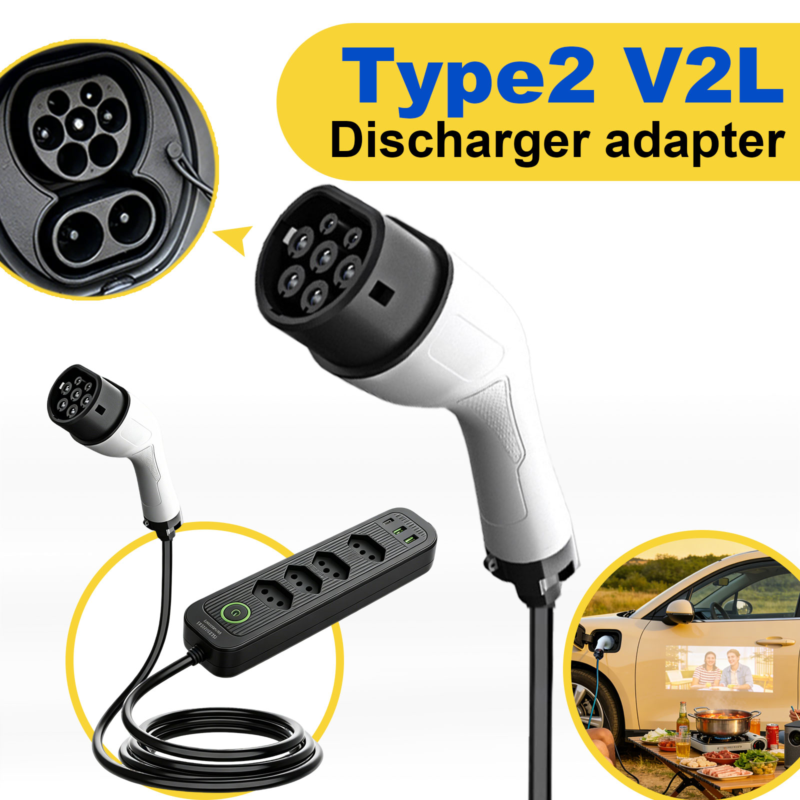 Type2 V2L Discharge Adapter 16 - đánh giá và giá Outdoor Power Port