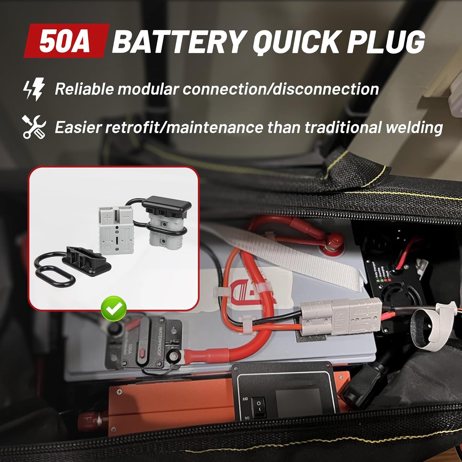 2PCS 50A Battery Quick Connect - đánh giá và giá Outdoor Power Disconnect