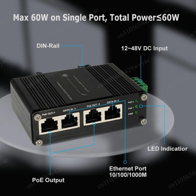 60W 2‑Port PoE Injector 10/100 - đánh giá và giá Outdoor Power Port
