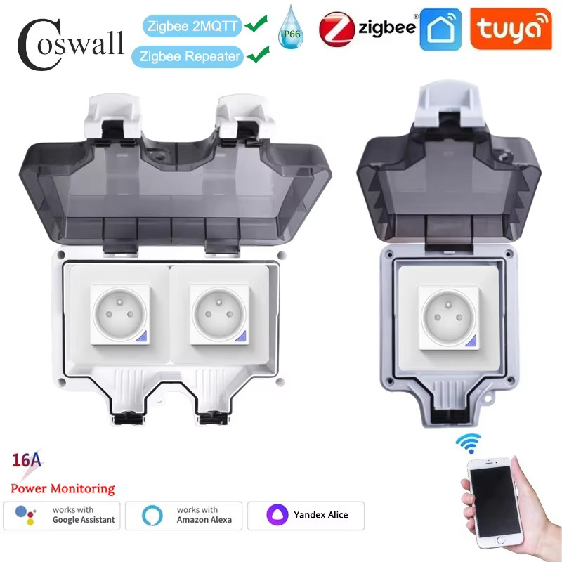 Coswall IP66 Waterproof French - đánh giá và giá Outdoor Power Outlet Wifi