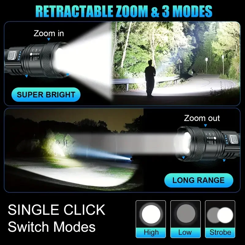 Tactical LED Flashlight 2000LM - đánh giá và giá Outdoor Power Supply